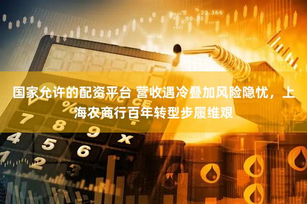 国家允许的配资平台 营收遇冷叠加风险隐忧，上海农商行百年转型步履维艰